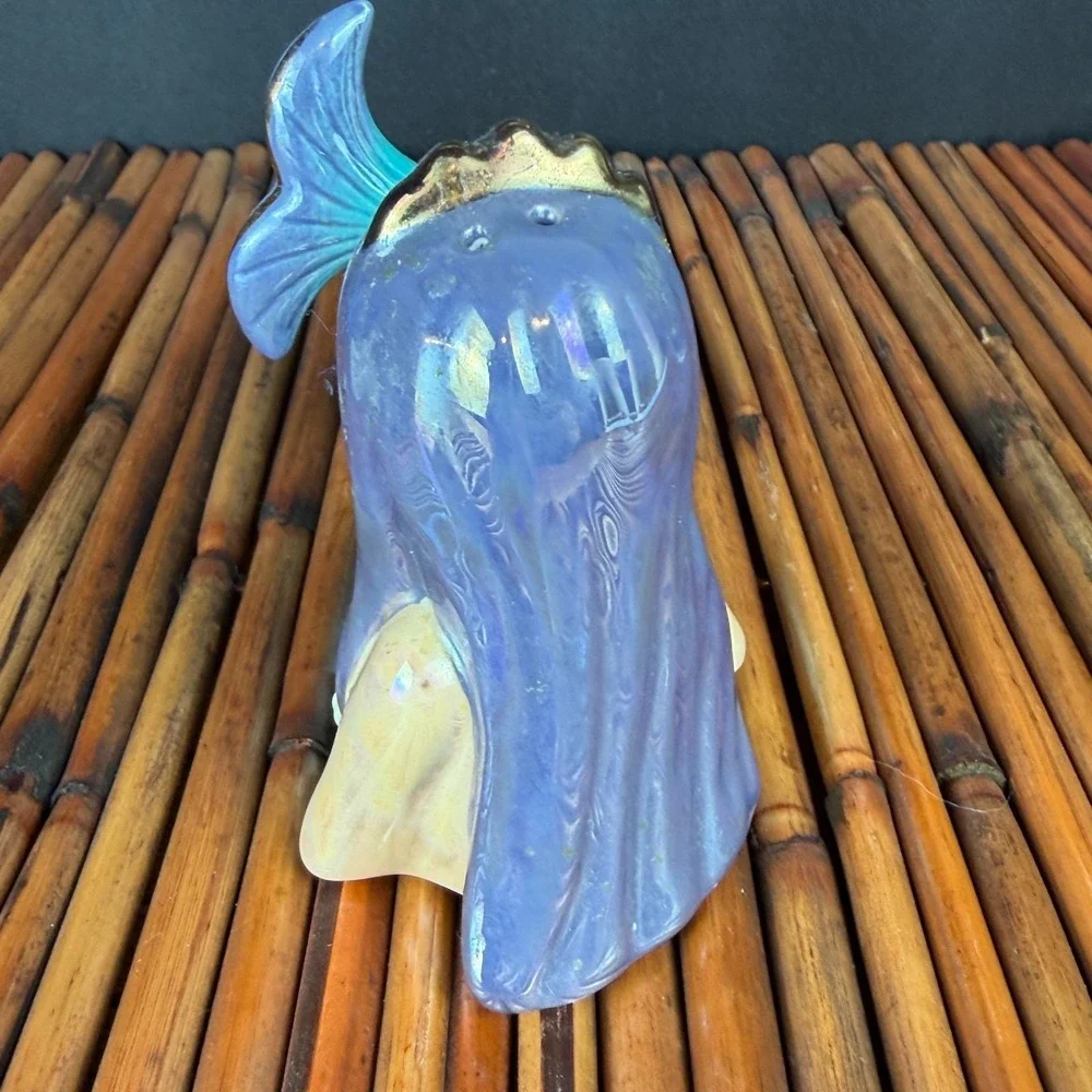 Rare‎ Lusterware Mermaid Salt and Pepper Shaker Set Tiki Bar Kitsch Beach #2006